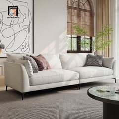K1 Bộ ghế sofa phòng khách vải nỉ KT89 Riverton vải nỉ xám trắng