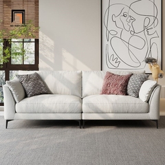 K1 Bộ ghế sofa phòng khách vải nỉ KT89 Riverton vải nỉ xám trắng