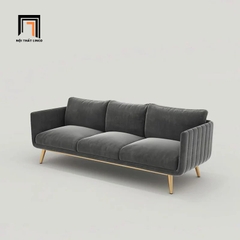 I2 Sofa đơn phòng khách cao cấp DT79 Genlis vải nhung xanh đậm