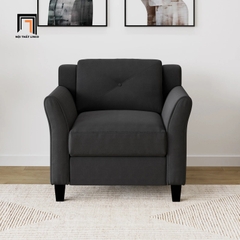 C2 Ghế sofa đơn vải nỉ xám trắng DT114 Lourdez kiểu dáng hiện đại