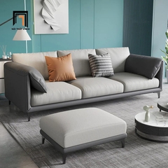 E1 Ghế sofa văng chờ BT297 Lesca dài 2m15 phối màu da giả xám