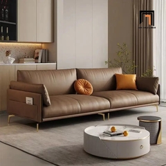 F1 Bộ ghế sofa phòng khách chung cư KT65 Skinny hiện đại màu nâu