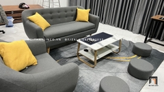I3 Bộ ghế sofa gia đình nhỏ KT29-BGN màu xám đen vải bố