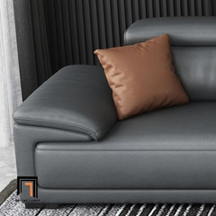 D3 Sofa góc bọc da màu đen GT176 Souris 2m6 x 1m7 gật gù sang trọng