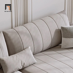 C5 Bộ sofa góc L vải nhung xám GT207 Forli 2m3 x 1m6 nệm ngồi chia ô