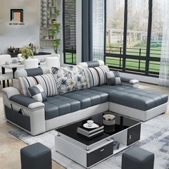 C3 Bộ ghế sofa góc L phối màu trẻ trung GT107 Slopy 2m4 x 1m6 đẹp
