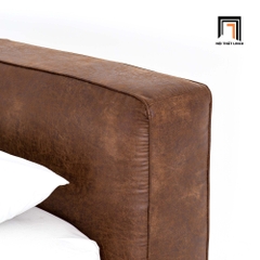 Giường ngủ bọc da giả 1m6 x 2m GN62 Curvy màu nâu