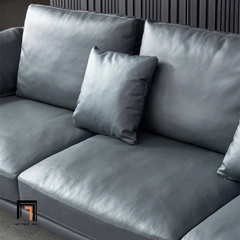 D5 Sofa góc L da Pu xám hiện đại GT147 Santafe 3m x 1m6 phòng khách