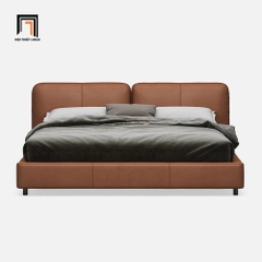 Giường ngủ bọc da simili GN44 Itotia màu nâu đậm