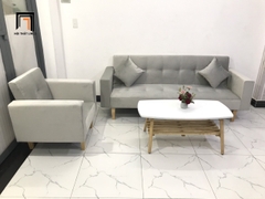 E2 Bộ ghế sofa gia đình xinh xắn KL4 GBL2 xám tro vải nhung