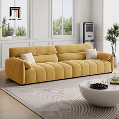 A3 Ghế sofa băng dài 2m4 BHQ2 Samdy vải nhung màu đen nổi bật