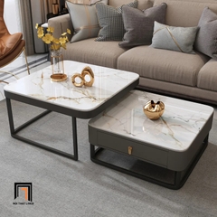 K2 Cặp bàn sofa mặt đá ceramic vuông BSF45 Modany sang trọng