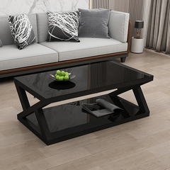 I2 Bàn sofa mặt kính cường lực BSF2 Trestle 1m 2 tầng giá rẻ