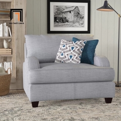 G2 Ghế sofa đơn xám trắng vải nỉ DT13 Somerville phòng khách đẹp