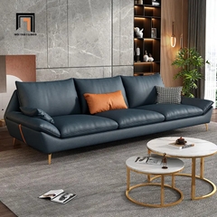 D1 Set ghế sofa phòng khách cao cấp KT34 Maxky da Pu xám đậm