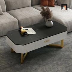 P2 Bàn sofa dài 1m mặt đá lục giác BSF42 Khame hộc kéo nhỏ xinh