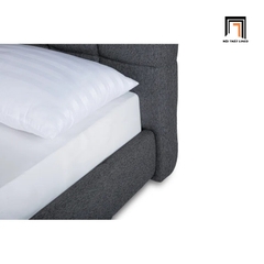 F2 Giường ngủ vải nỉ xám đậm GN111 Smoky chia ô múi nổi bật