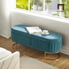 R1 Ghế đôn sofa SB9 Thampton vải nỉ nhung dài 1m2 hiện đại