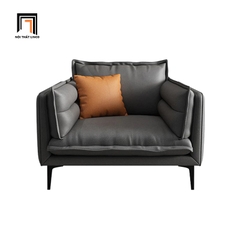 D2 Ghế sofa đơn văn phòng làm việc DT65 Cafin da Pu xám đậm