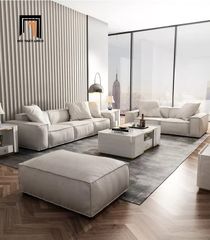 L2 Set ghế sofa xám trắng vải nỉ UT103 Kedu dài 3m7