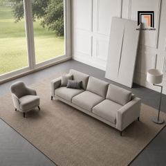 B3 Bộ sofa KT28 Esher vải nỉ xám trắng hiện đại