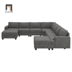 D2 Bộ Sofa U UT13 Anureet Màu Xám Lông Chuột Hiện Đại