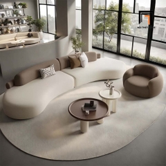 A4 Bộ ghế sofa KT25 Lunter vải nhung phối màu nổi bật