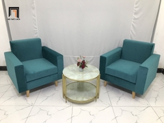 Y1 Ghế sofa đơn cho văn phòng NS05 màu xanh lá vải nhung đẹp