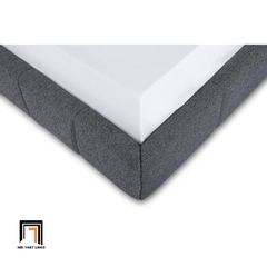 F2 Giường ngủ vải nỉ xám đậm GN111 Smoky chia ô múi nổi bật