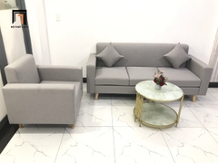 G1 Set sofa phòng khách gia đình KL2 Basim giá rẻ màu xám trắng