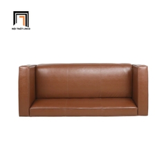 H1 Bộ ghế sofa màu nâu cho văn phòng KT149 Goyette bọc da mềm