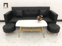 I4 Set ghế sofa giường gấp gọn 2m GBL2 da Pu màu đen giá rẻ