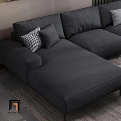 D5 Ghế sofa góc vải nỉ đen GT186 Pesca 3m x 1m6 phòng khách chung cư