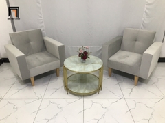 O1 Ghế sofa đơn thông mình giá rẻ NS02 màu xám trắng nhung