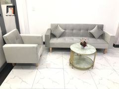 E2 Bộ ghế sofa gia đình xinh xắn KL4 GBL2 xám tro vải nhung