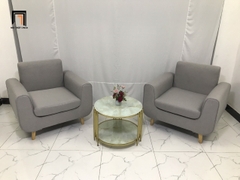 P1 Ghế sofa đơn 1 người ngồi NS04 xám trắng cho phòng khách