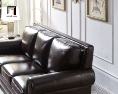 D1 Sofa băng tân cổ điển 2m1 BHQ47 Clyro đính nút đồng sang trọng
