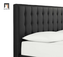 Giường ngủ GN5 Acquaviva bọc nệm simili giả da màu đen