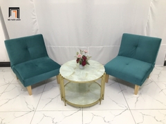 U2 Ghế sofa đơn đa năng NS01 dài 60cm xanh lá vải nhung