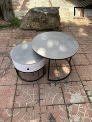 B1 Cặp bàn sofa đôi mặt đá xám BTPK3 Coupin căn hộ chung cư