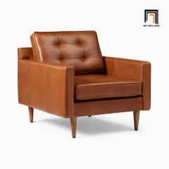 H3 Ghế sofa đơn da công nghiệp DT23 Drake màu nâu cam nổi bật
