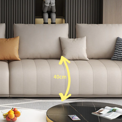 J1 Bộ ghế sofa phòng khách da chống trầy KT10 Flin màu xám ghi