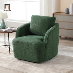 G1 Ghế sofa đơn vải lông cừu xanh lá DT90 Dalbert phòng ngủ nhỏ