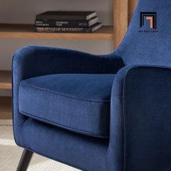 D2 Sofa đơn gia đình sang trọng DT17 Nooker vải nhung xanh đậm