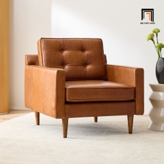 H3 Ghế sofa đơn da công nghiệp DT23 Drake màu nâu cam nổi bật