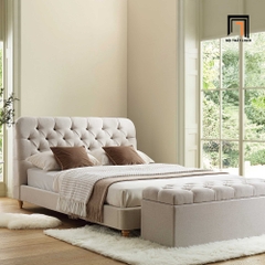 Giường ngủ vải nỉ nhung xanh lá GN67 Leaminton xinh xắn