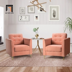 P2 Ghế sofa đơn vải nhung xanh lá DT3 Roxanne cho phòng khách
