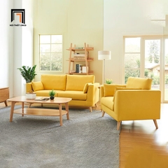 E3 Bộ ghế sofa giá rẻ màu vàng KT114 Ufor phòng khách chung cư