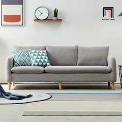 J1 Bộ ghế sofa gia đình vải nỉ xám KT59 Lynan cho căn hộ chung cư