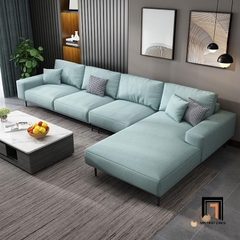 D5 Ghế sofa góc vải nỉ đen GT186 Pesca 3m x 1m6 phòng khách chung cư